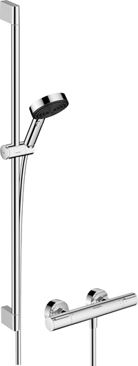 Hansgrohe Brausesystem Pulsify Select S 105 3 jet Eco Relaxation Ecostat Element Brausestange 900mm chrom 24271000