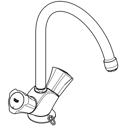 Grohe Costa 2-Griff-Spültischbatterie chrom Niederdruck 31930001