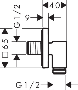 Hansgrohe Wandanschluss Axor Wall outlet Fine eckig G 1/2" brushed nickel 36738820