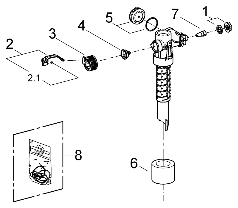 Grohe Füllventil für Spülkasten für WC-Spülkasten 43537000