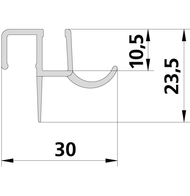 Kermi 2x Dichtleiste 5500 08B für kompletten Einstieg Länge 985mm, kürzbar 2535896