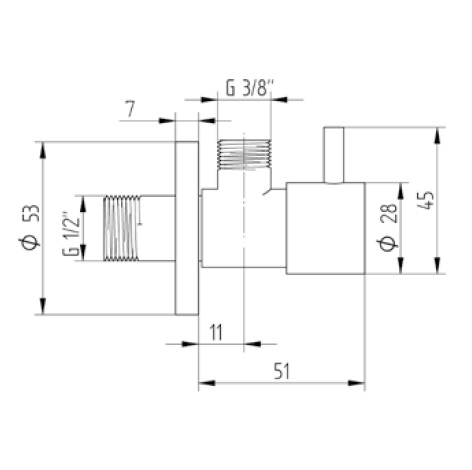 Avenarius Design-Eckventil black ½" rund schwarz 9006984040