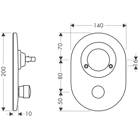 Hansgrohe Umrüstset Kugel auf M3 Wannenmischer Unterputz edelmatt 96385880