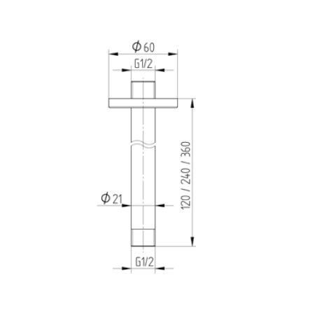 Avenarius Brausearm für Deckenmontage 120 mm 9006955010
