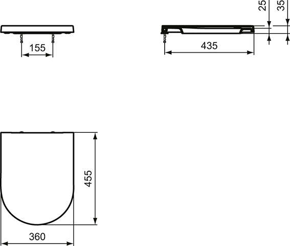 Ideal Standard WC-Sitz Blend Curve 360x455x35mm Seidenweiß T3761V1