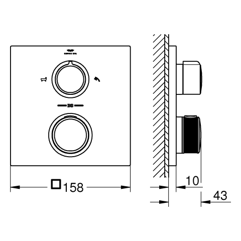 Grohe Thermostatbatterie Allure chrom Fertigmontage-Set für Rapido SmartBox 19446002