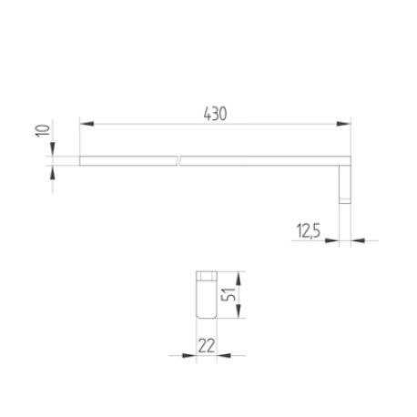 Avenarius Handtuchhalter einarmig 43cm 4801410010