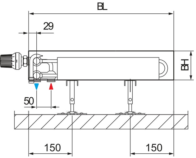 Arbonia Basis-Konvektor KKV Typ 26 BH: 25 BL: 280cm KKV025511280