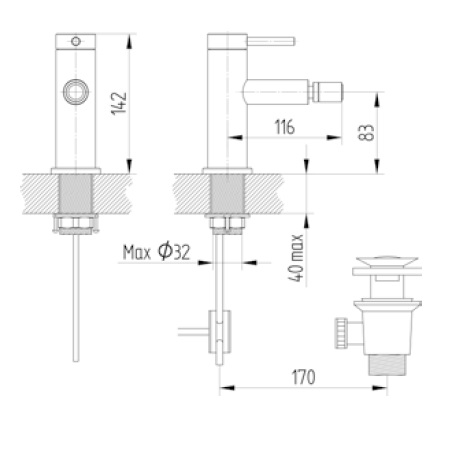Avenarius Bidet-Einhebelmischbatterie 2806300010