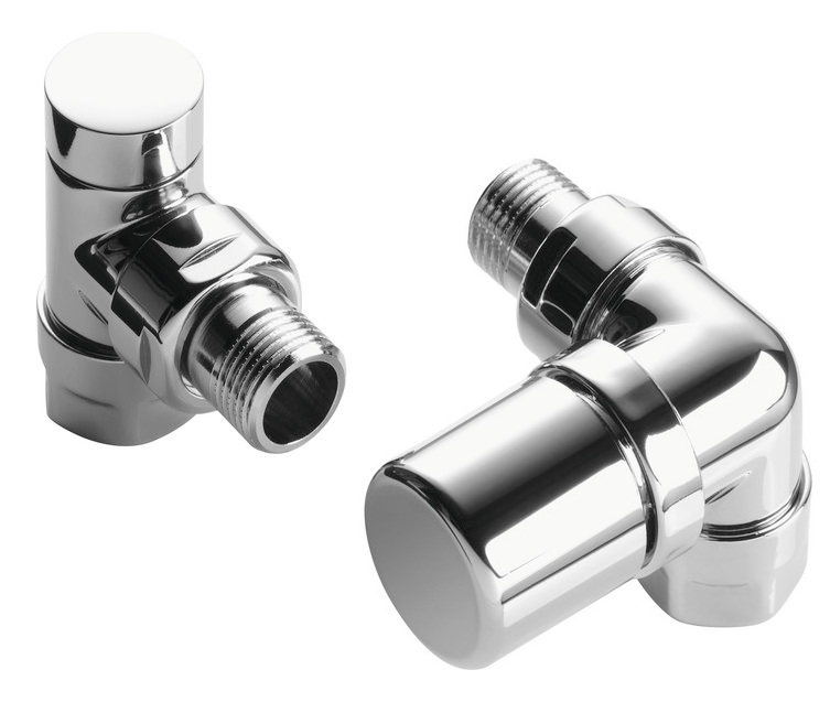 Zehnder Ventilkörper Set G Winkeleckform rechts, chrom mit M30x1,5 Gewindeanschluss für Thermostatkopf 838988