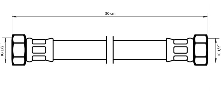 Neoperl NEOFLEX Panzerschlauch DN8 mit VS IG x IG, 1/2" x 1/2" 30cm 63440030