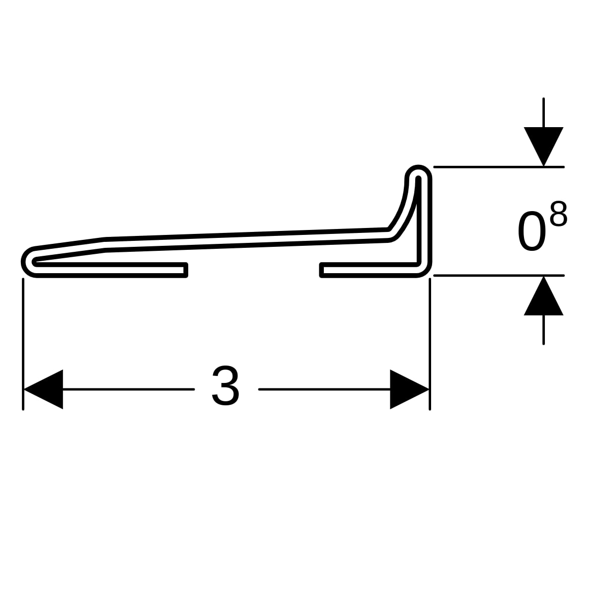 Geberit Kollektorprofil zu Wandablauf für Dusche Edelstahl gebürstet L: 115cm 154.340.FW.1
