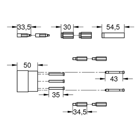 Grohe Verlängerungsset 46343 passend zu Rapido E chrom 46343000