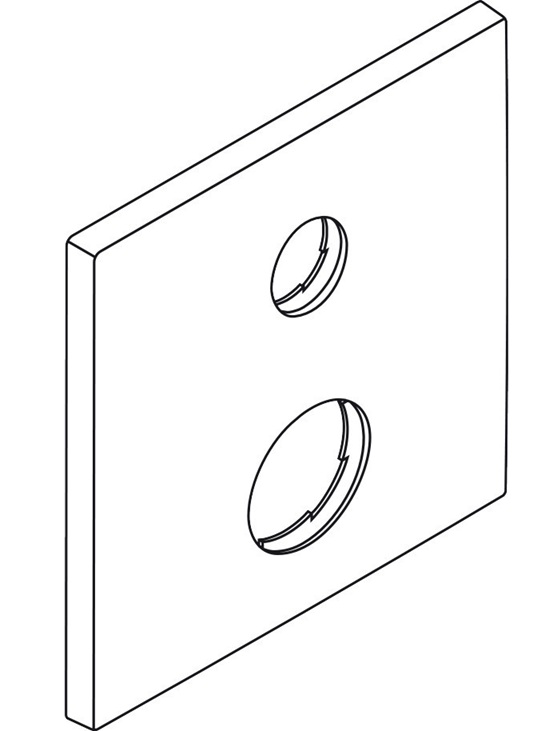 Hansgrohe Rosette Axor Starck X für Thermostat mit Absperrventil Fertigset chrom 97925000