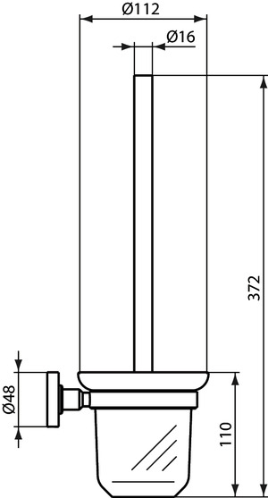 Ideal Standard Bürstengarnitur IOM satiniertes Glas wandhängend schwarzes satiniertes A9119XG