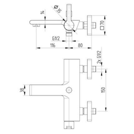 Avenarius AP-Wanne-Brause-Einhand-Mischbatterie 2306100040