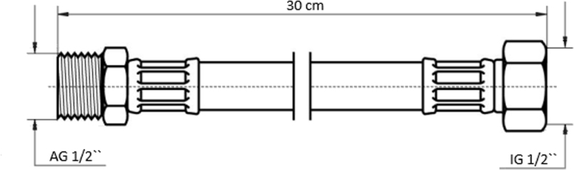 Neoperl NEOFLEX Panzerschlauch DN8 mit VS IG x AG, 1/2" x 1/2" 30cm 63445030