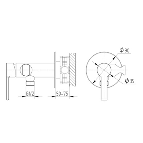 Avenarius Linie 230 UP-Brause-Einhebelmischbatterie mit Brausehalter chrom 2306255010