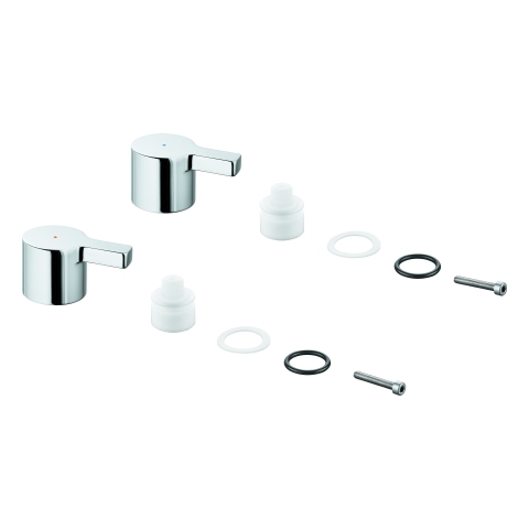 Grohe Griffpaar Markierung blau/rot für Lineare chrom 48316000