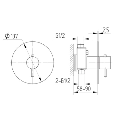 Avenarius UP-Thermostat-Mischbatterie chrom 2806520010