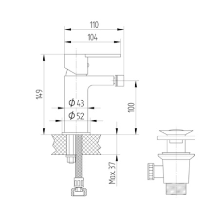 Avenarius Bidet-Einhebelmischbatterie 1806300010