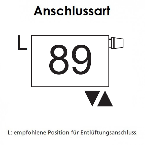 Arbonia Mehrpreis zu Heizwand Einbauventil Anschlussart 89, Ventil oben, Klemm