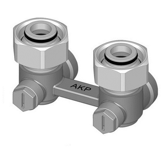 Kermi Zweirohrarmatur Eckform absperrbar ZV01070001