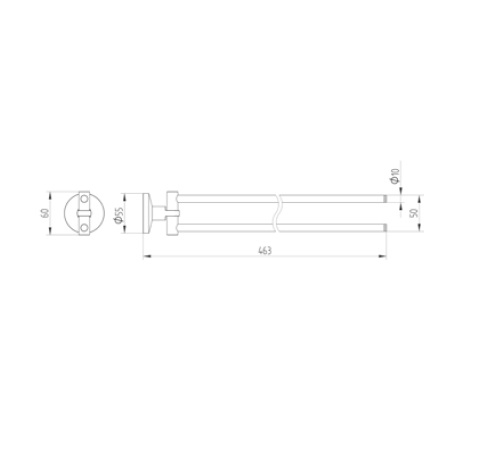 Avenarius Handtuchhalter 465 mm Öffnungswinkel 180° (2x90°) 1701400010