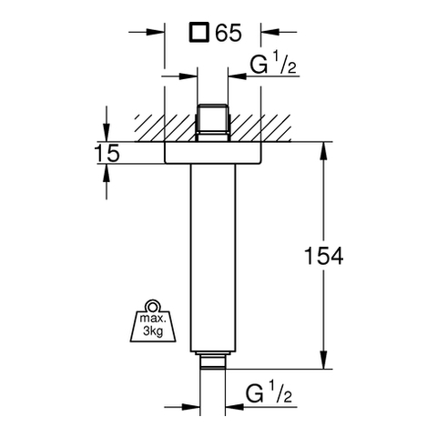 Grohe Rainshower Deckenauslass chrom, Länge 154mm 27711000