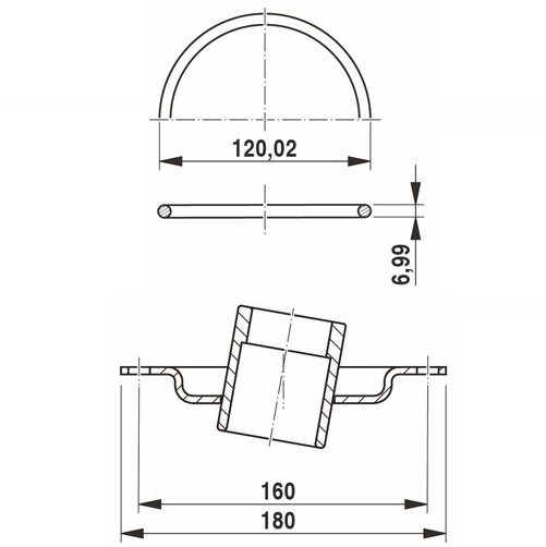 Buderus Flansch DN120 mit Muffe für Speicher-Wassererwärmer 7747009545