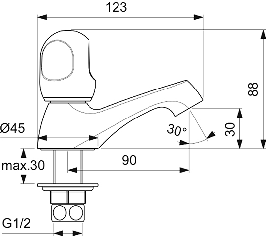 Ideal Standard Alpha Standventil chrom B1840AA
