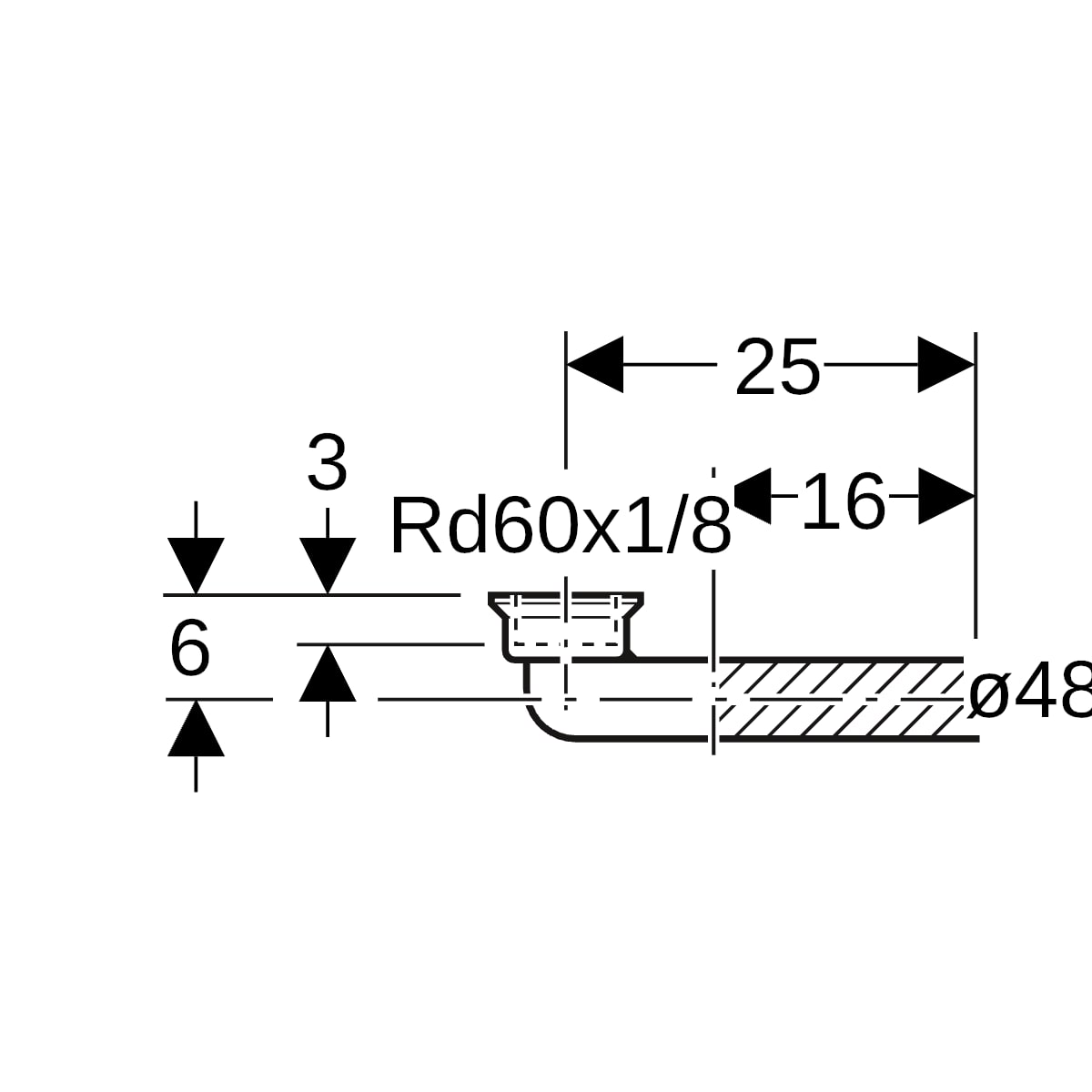 Geberit Anschlussbogen 90 Grad mit Innengewinde flacher Dichtungsrand 152.214.16.1