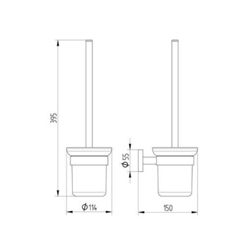 Avenarius Toilettenbürstengarnitur mit Schallschutzring 1902200015