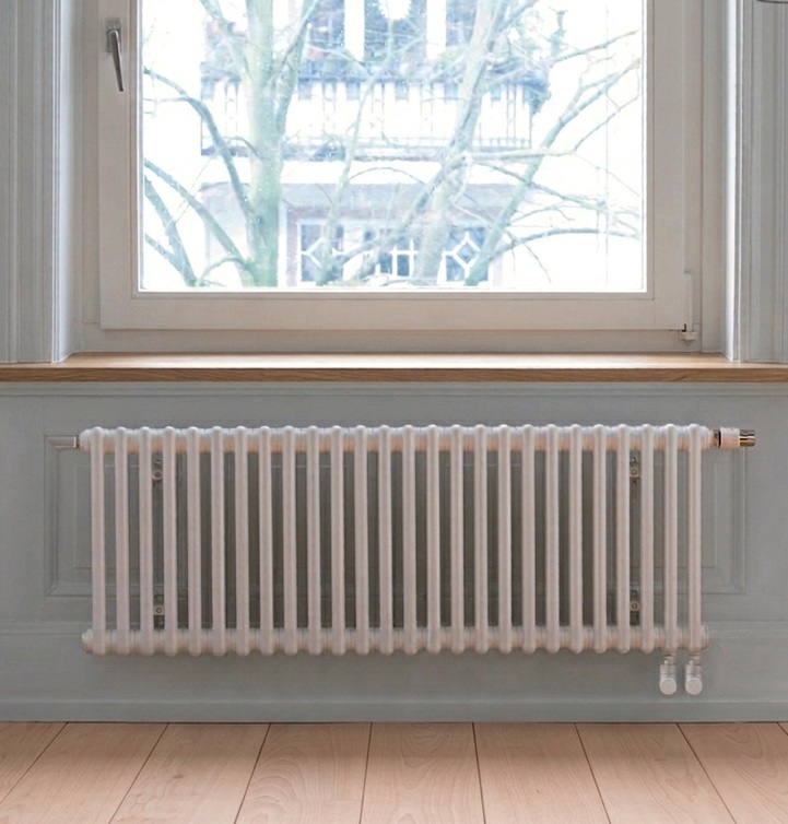Zehnder Röhrenradiator Charleston Completto 6-Säuler H: 90 L: 211,6cm, Modell 6090-46, weiß ZC163646B1C1000