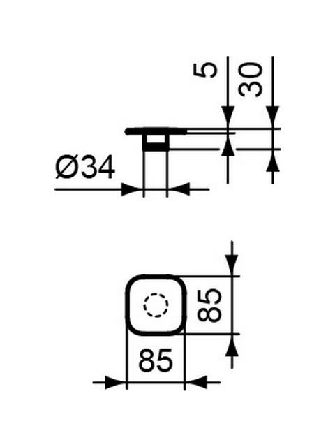 Ideal Standard Push open Ventil Strada II quadratisch 85x85x30mm, chrom T3629AA