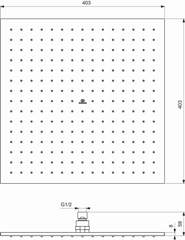 Ideal Standard Regenbrause Idealrain, 400x400mm, chrom A5806AA