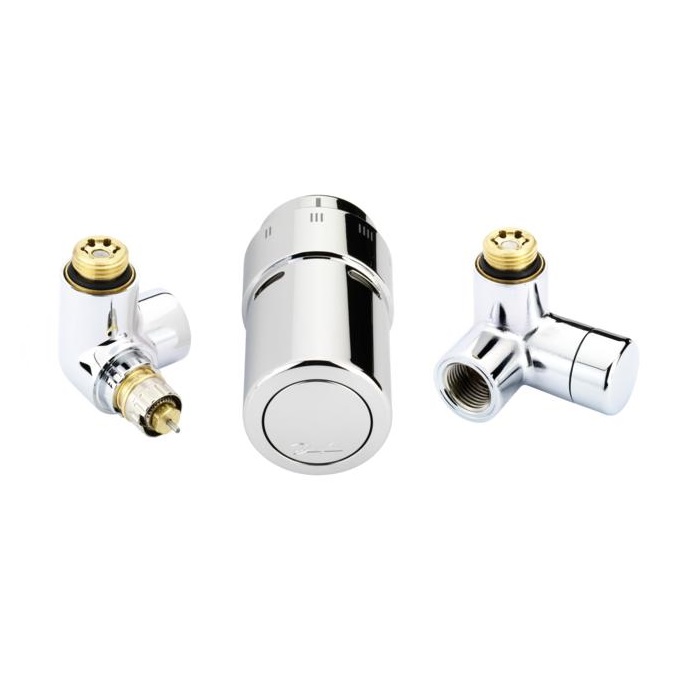 Danfoss X-tra Design Set Ventil RA-URX Links / Rücklauf Rechts, chrom 013G4004