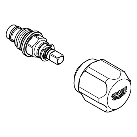 Grohe Oberteil chrom, 3/8'' für WAS-Griff 41026000