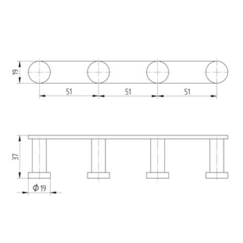Avenarius Hakenleiste 4-fach 9001626010