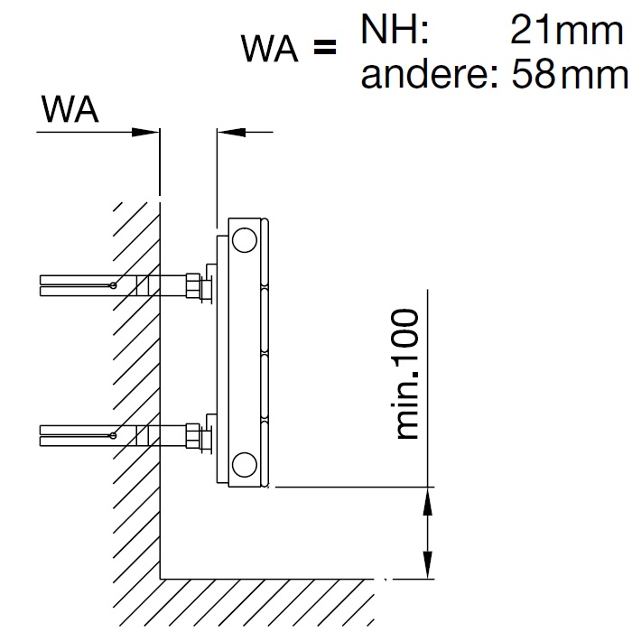 Zehnder Set BKE, 2x BKE 160mm verzinkt, Kunststoff weiß 766232