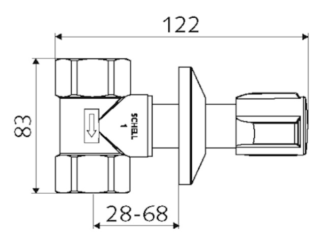Schell UP-Ventil 1", chrom 191160699