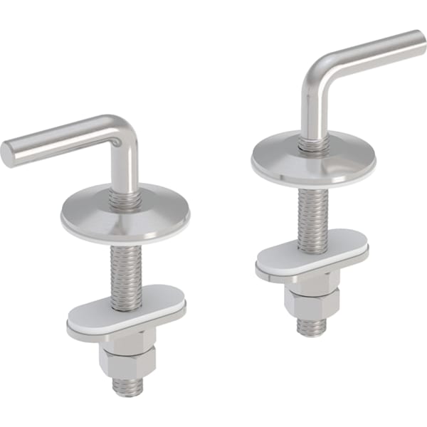Geberit Set Scharniere für WC-Sitz Befestigung von unten, Edelstahl 598051000