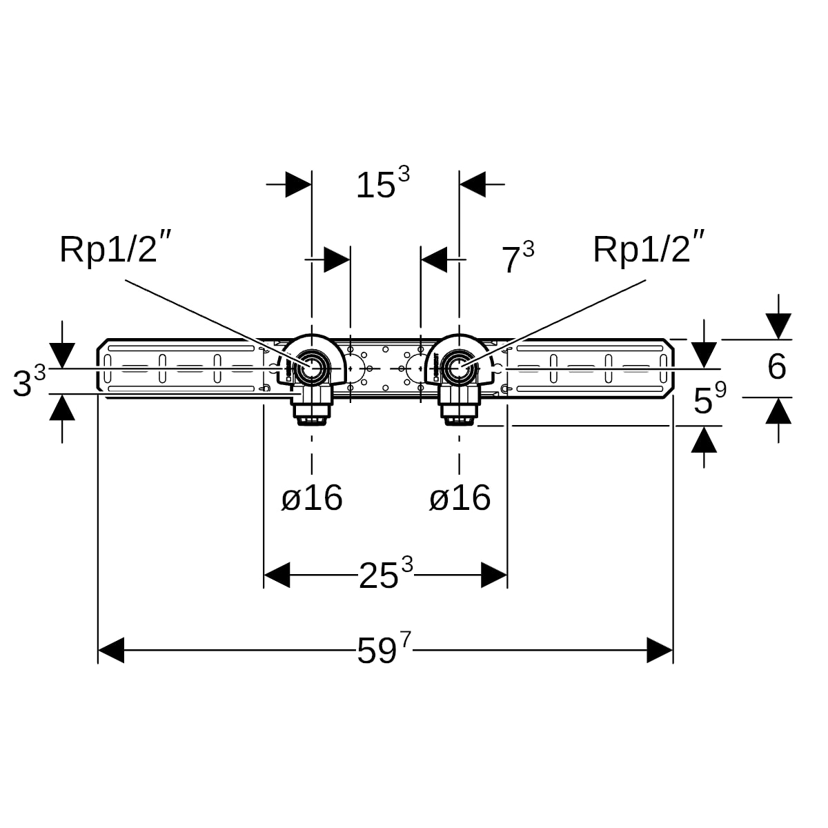 Geberit PushFit Anschlusswinkel 90 Grad vormontiert zweifach Rotguss d16-Rp1/2 650.290.00.1