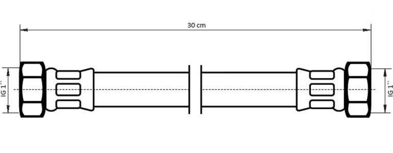 Neoperl NEOFLEX Panzerschlauch DN25 IG x IG, 1" x 1" 30cm 66960030