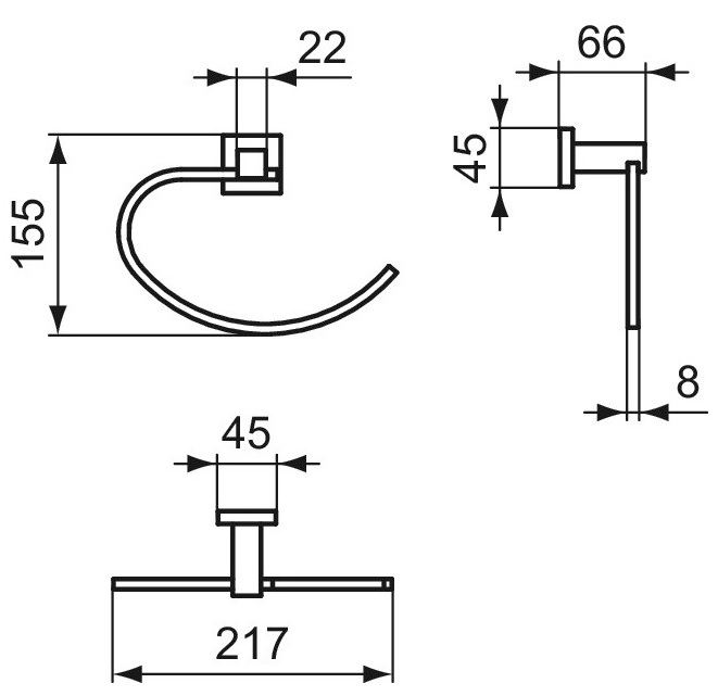 Ideal Standard Handtuchring IOM Cube, chrom E2202AA