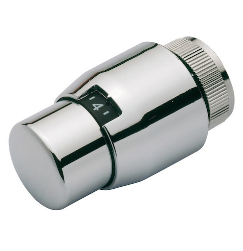 Resideo Thermostatregler Thera-200 Design, mit eingebautem Fühler, chrom/chrom, ohne Nullstellung, Flüssigkeitselement T4221