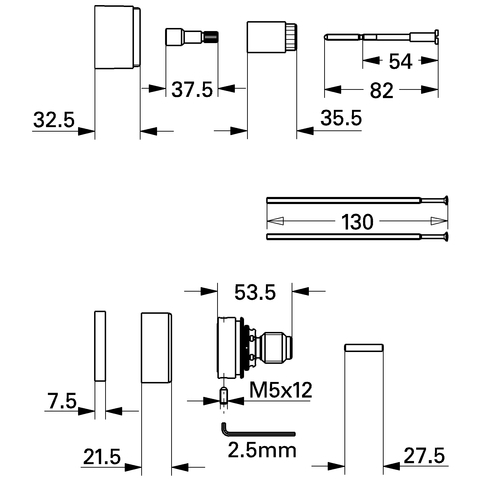 Grohe Verlängerungsset 27,5mm DN15 weiß 47261L00