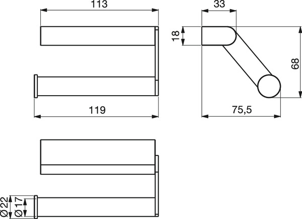 Ideal Standard Papierrollenhalter Connect ohne Deckel chrom N1381AA