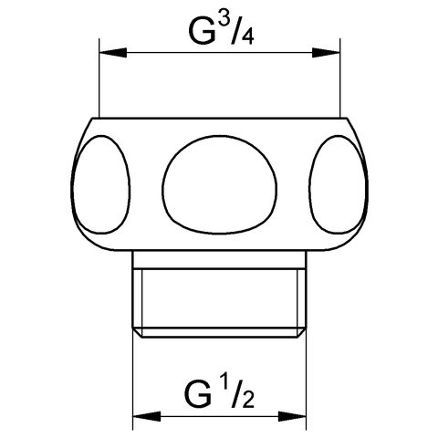Grohe Adapter 1/2"x3/4" chrom für Zweigriffarmaturen 28817000