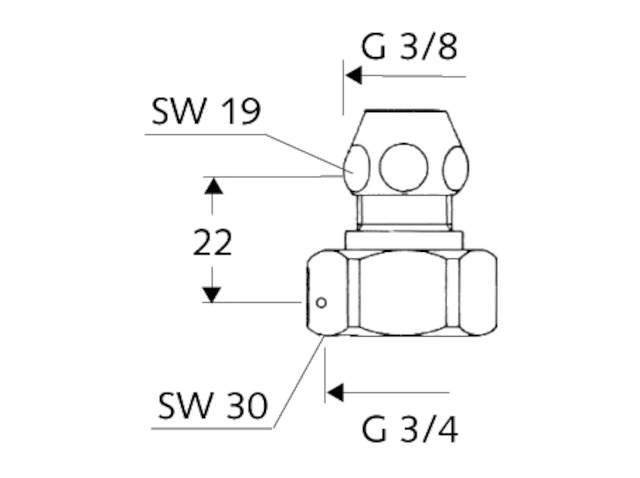 Schell Wasserzähler-Verschraubung Plombiervorrichtung, 3/8" Verschraubung, 3/4IG, chrom 065110699